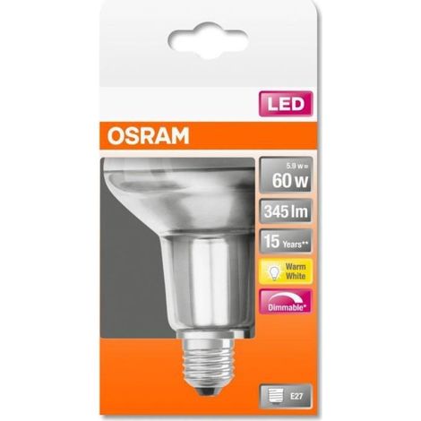 OSRAM HOMELIGHTING 4058075433328 LED CEE G (A - G) E27 réflecteur 5.9 W = 60 W blanc chaud (Ø x L) 80 mm x 113 mm 1 pc(s) A679592 (1/4)