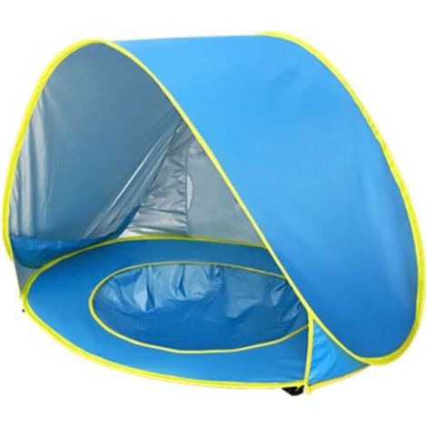 Tente de plage Protection UV Upf 50+ Piscine pour bébé Fond amovible Housse de camping étanche (1/3)