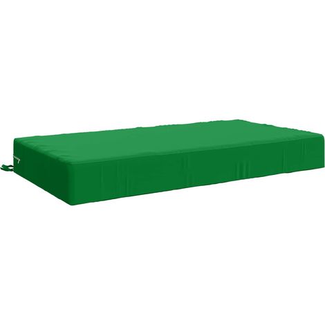 Coussin de Palette Assise en Polyester Intérieur Extérieur Déhoussable Vert 120 x 80 x 15 cm (1/5)