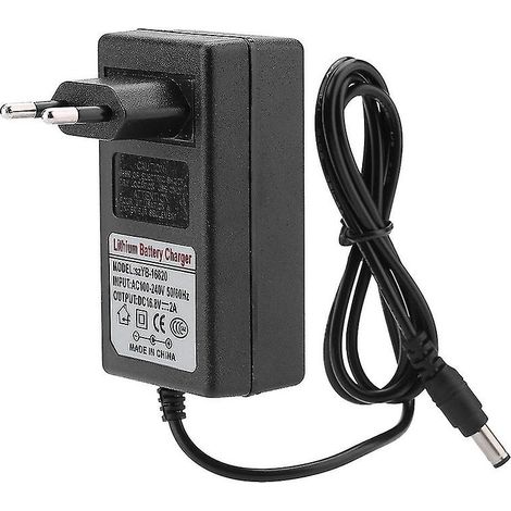 Notstromadapter 100–240 V Wechselstrom / 16,8 V Gleichstrom / 2 A für Lithium-Ionen-Akkus, sicheres Laden, EU-Stecker