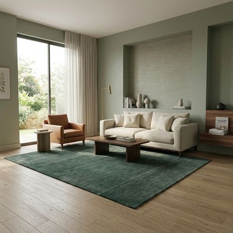 Tapis Loribaft tissé Tapis Tomas - Tapis en laine  - 250x250cm, Square - 100% Laine vierge - Tissé main - Gris