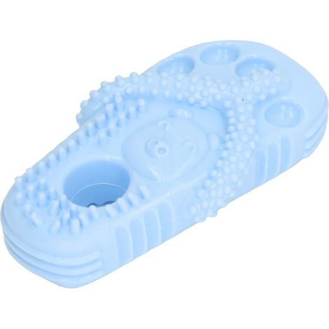 Jouet à mâcher pour chien en TPR, forme de chausson mignonne, résistant aux morsures, pour nettoyer les dents et faire la dentition des chiots (cadeau bleu ciel). (1/5)