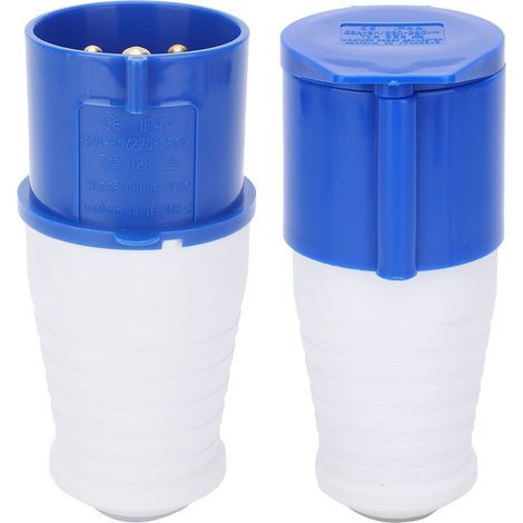 Set of industrial plug connectors, 2 pieces, 3 pins, 1 phase, explosion-proof, waterproof, 32A, 220-250V (1/5)