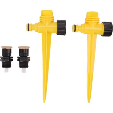 2 Pièces Tête d'Arroseur Rotative 360° pour Jardin, Prise de Terre, Système d'Irrigation Goutte à Goutte, Accessoire de Rafraîchissement Vert pour Extérieur (1/5)