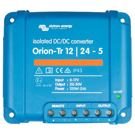 Victron – Convertisseur Orion 12V-24V isolé galvanique 5A – Protection accrue pour appareils – Courant de sortie 5A – Puissance 120W