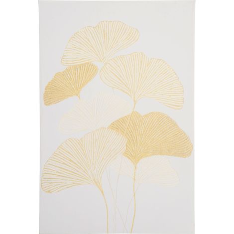 Kunstdruck auf Leinwand mit Ginkgo-Biloba-Blattmotiv, 90 x 60 cm, 1 Stück, ideal für die Wanddekoration im Wohnzimmer, Büro und Schlafzimmer.