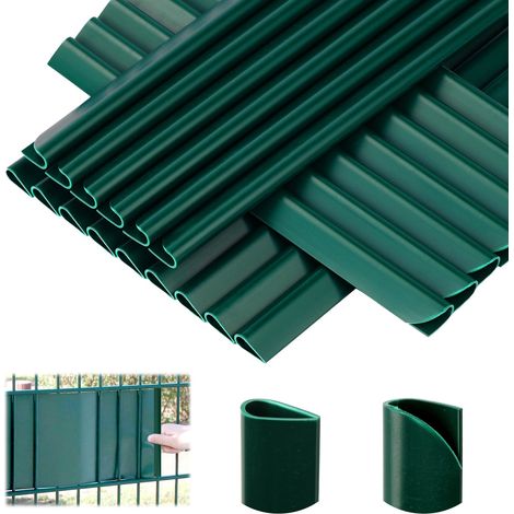 35 pièces Clips de fixation PVC pour brise-vue - Rails de serrage pour bandes brise-vue - Clôture à double fil - Clôture de jardin - Porte de jardin - Balcon (1/5)