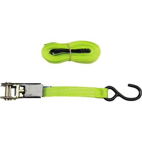 25MM Ratchet Strap 5 Metre 0.67 Ton (800KG 5M Tie Down High Visibility S Hook)
