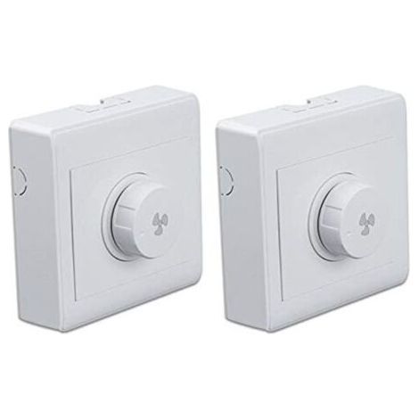 Lot de 2Réglage du Ventilateur de Plafond Régulateur de Vitesse en continu Interrupteur Mural 220V 10A pour gradateur 300W (1/5)