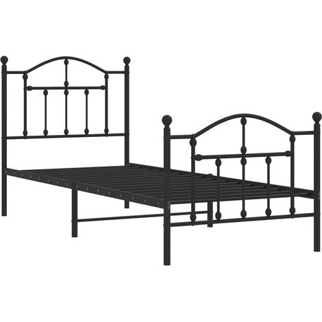 Giroletto con Testiera e Pediera Metallo Nero 80x200 cm vidaXL (1/4)