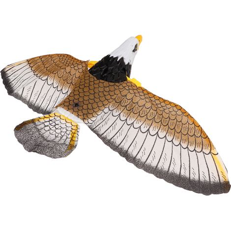 Jouet interactif pour chat en forme d'aigle réaliste avec sons et lumières, jouet automatique pour chaton, à fixer sur porte, mur ou plafond. (1/5)