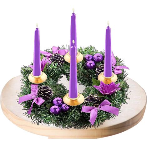 Couronne de l'Avent de Noël pour Bougies Coniques Couronnes de bougies pour bougies coniques Nœuds en ruban de baies artificielles pour centre de table de mariage (1/5)