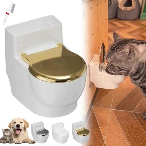 Gamelle toilette chat murale en inox, fontaine suspendue créative Meoiruery (1/4)