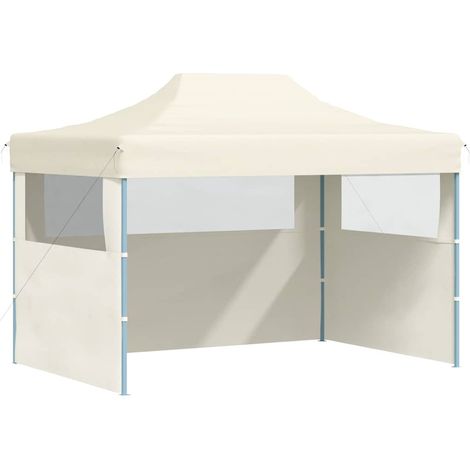vidaXL Carpa plegable profesional con 3 paredes acero color crema 3x4m (1/2)