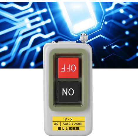 Interrupteur à Bouton-Poussoir Auto-Blocage 3P ON/OFF 220V/380V AC BS211B