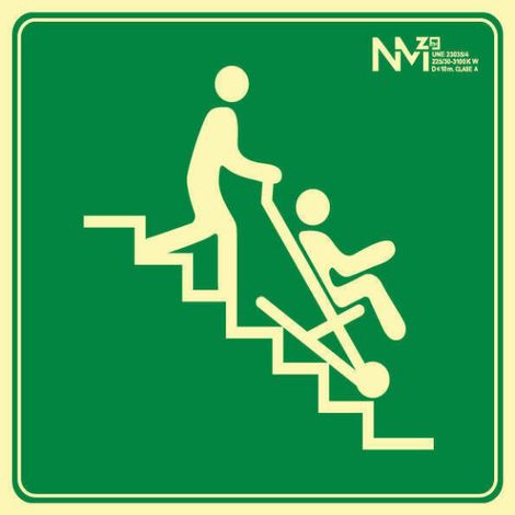 Señal "Silla de evacuación" 630 x 630 mm