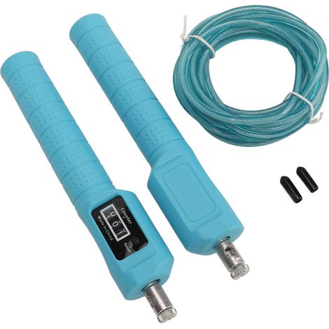 Verstellbares blaues Springseil mit Kugellagern, fördert die Koordination und verbrennt Kalorien, ideal für Aerobic-Übungen. (1/5)