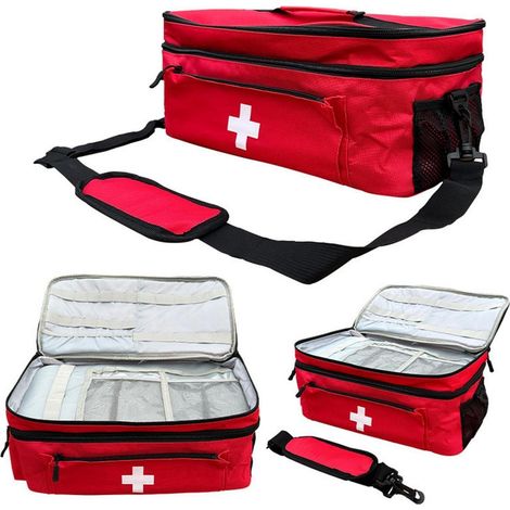 Erste Hilfe Tasche leer, Notfalltasche Krankenschwester, Medikamententasche, Arzttasche tragbar