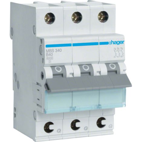 Interruttore Hager mbs340 40 A 3 poli guida DIN
