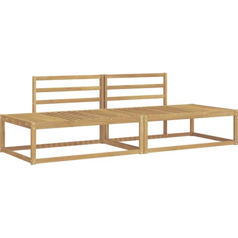 Outdoor Sofa Set White 230.5 x 83 x 73 cm Solid Acacia Wood vidaXL