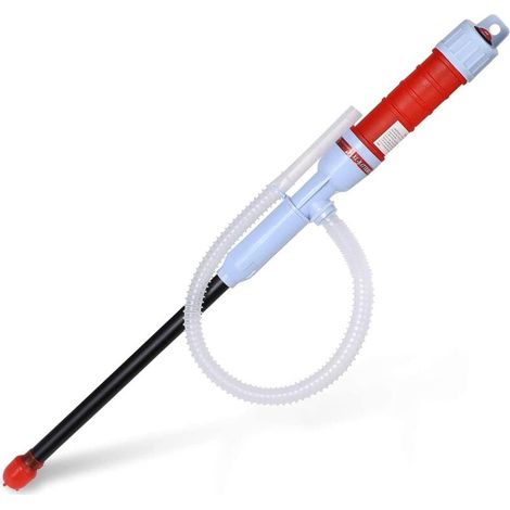 Electric Oil Pump - Electric Liquid Transfer Pump - Portable Automatic Siphon Pump - Battery Operated Liquid Transfer Pump, for Gas Oil, Diesel - Reservoir Solvent (Red)