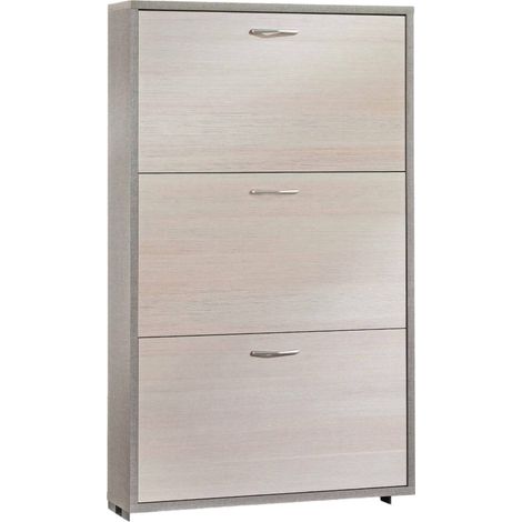 Dmora Schuhregal Iris, Mehrzweck - Eingangsmöbel mit 3 Klapptüren, Moderner Schuhschrank, 100% Made in Italy, Cm 67x18h112, Lärche
