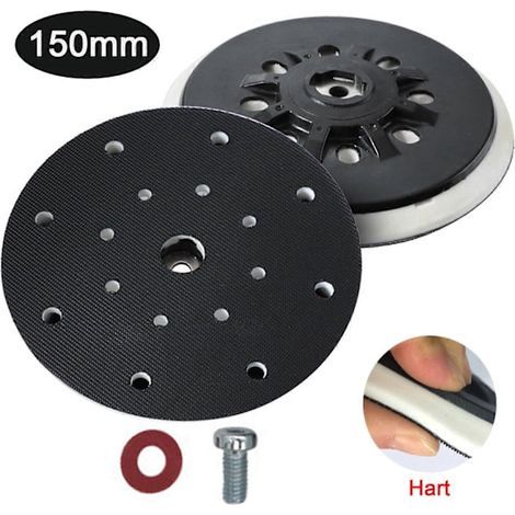 Plateau de ponçage Velcro 150 mm souple/dur pour Festool Festo RO 1E, 2E, ETS, LEX, WTS, Rotex style 2946 (1/4)