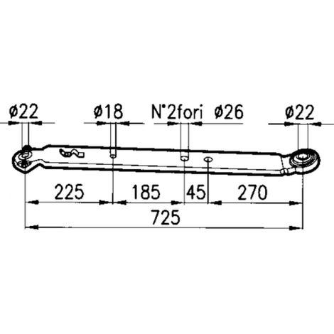 Braccio inferiore sollevamento FIAT Cingoli Piatto 90x20 mm Posizione 2 10.61 kg