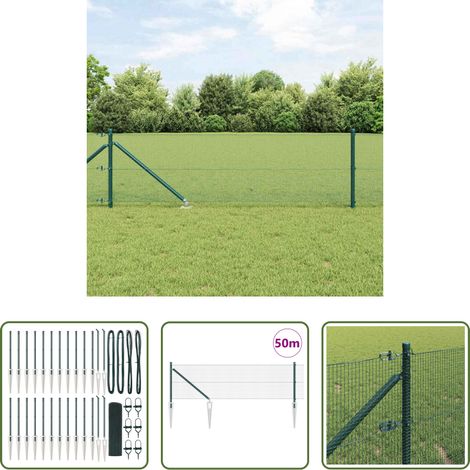 vidaXL Clôture moderne - Poteau de clôture. Vert 50 x 0,5 m (maille 12 x 12 mm) (1/5)