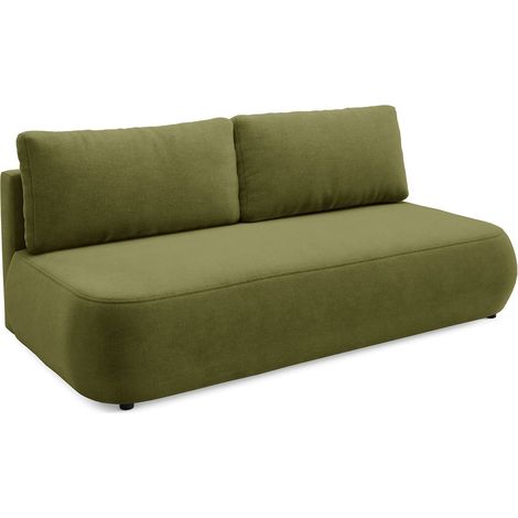 Schlafsofa 2-Sitzer Brugnato, Stauraum, abnehmbare Kissen, verstellbar, 210x106 cm grün