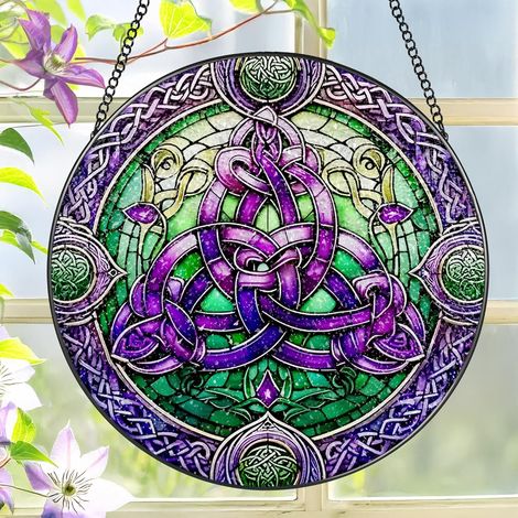 Attrape-soleil en verre vitrail 9 cm – Ornement suspendu pour mur ou porte, cadeau Noël et Fête des Mères (1/4)