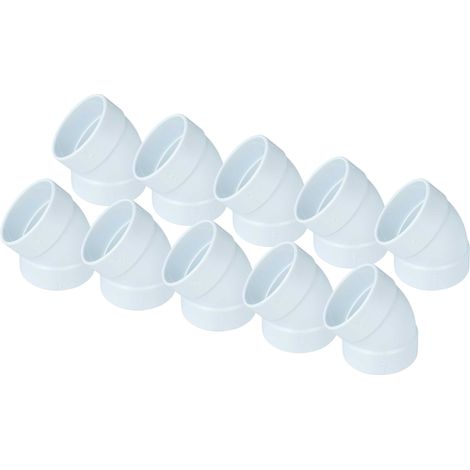 vhbw 10x 45° Rohrbogen, innen/innen für Zentral-Staubsaugeranlage, 50,8mm Durchmesser/ 2''Rundrohrsystem