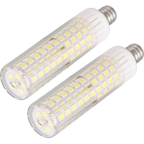 Lot de 2 ampoules LED blanches 6000K (type maïs) 2835 SMD 125 E12 pour la maison, le magasin ou le bureau (100-130 V). (1/5)