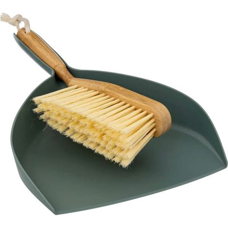 Pelle & Balayette "Bambou" 32cm Naturel & Vert