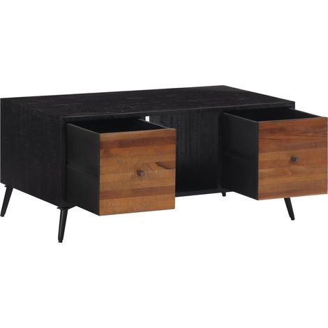 Table basse Table de salon Table de café 90x50x41 cm teck de récupération massif (1/5)