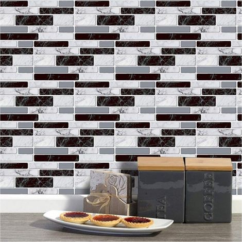 Autocollants muraux en PVC imperméables 20 x 10 cm – Lot de 27 autocollants décoratifs – Effet stéréo 3D pour intérieur – (1/5)