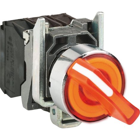SELETTORE LUMINOSO ARANCIO - Ø 22 - 3 POS. - 24V - 1NO + 1NC - XB4BK135B5