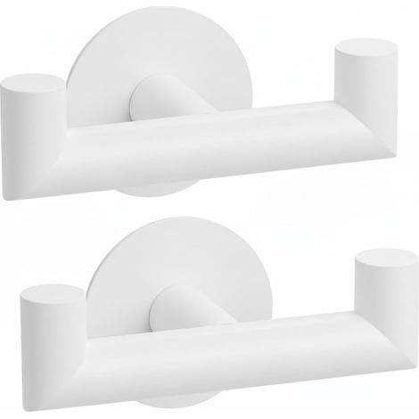 Doppelter Badezimmer-Handtuchhaken, selbstklebende Metallhaken für Mäntel und Bademäntel, robuster Edelstahl SUS 304, über der Tür und im Schrank, ohne Bohren, für Badezimmer und Hotel (2 Stück).