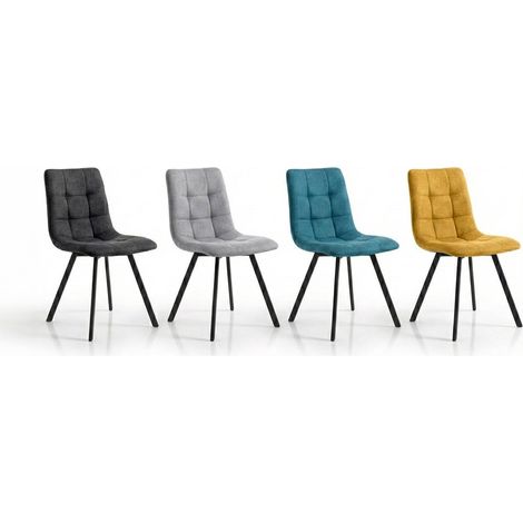 Juego de 4 sillas modernas acolchadas de colores para cocina y sala de estar Jane Colors (1/4)