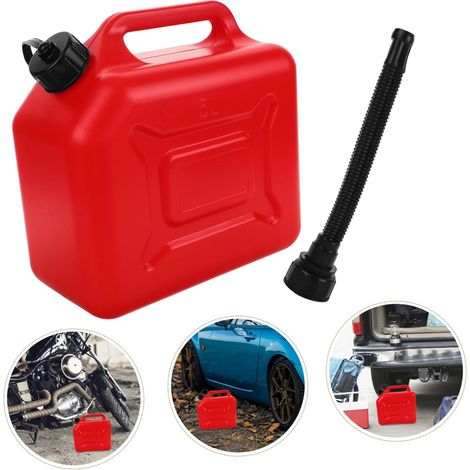 Cubo portátil de plástico HDPE reforzado de 5 litros para aceite, gasolina o depósito de combustible para coche. (1/5)