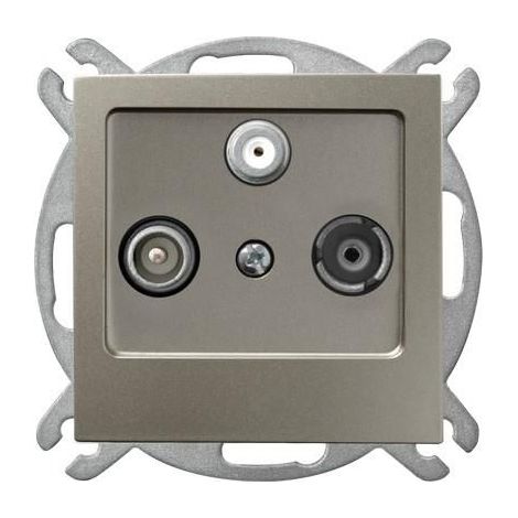AS RTV-SAT Antennenbuchse, satiniertes Licht GPA-GS/m/45