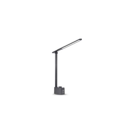 Noir,Lampe de Bureau Pliable réglable, Polyvalente, avec Charge USB, avec Porte Stylo Cinq températures de Couleur réglables, Lampe à Lecture