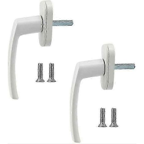 Lot de 2 poignées de fenêtre en aluminium, poignée de porte en aluminium blanc massif compatible avec les fenêtres en polycarbonate. (1/5)
