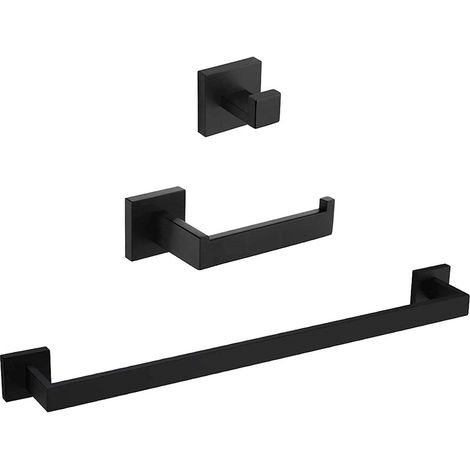 Pack accessoires salle de bain LUANDA noir mat (1/2)