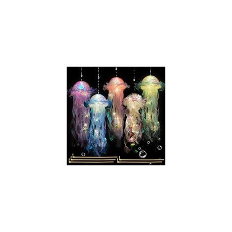 Lot 5 lanternes méduses suspendues – lampe forme méduse – décoration fête – classe E
