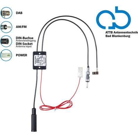 Separateur antenne AM FM DAB+ DIN-f-  DIN-m- SMB-f- amplifie