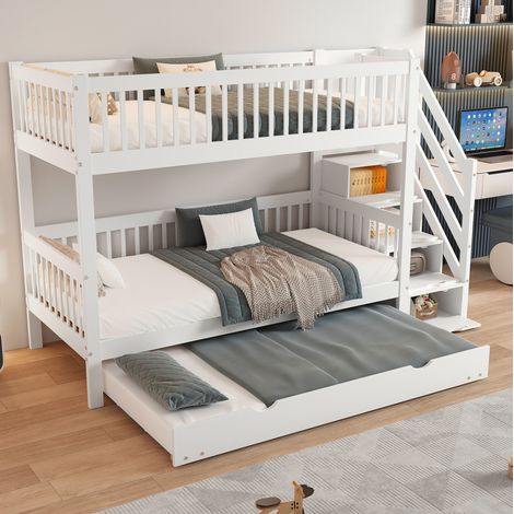 Cama litera con cama nido y escalera armario DESVIAE (1/5)