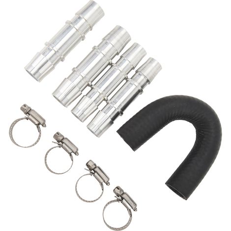 Kit de dérivation de radiateur de chauffage moteur 5/8in 3/4in raccord de tuyau aluminium universel pour durites de chauffage courantes (1/5)