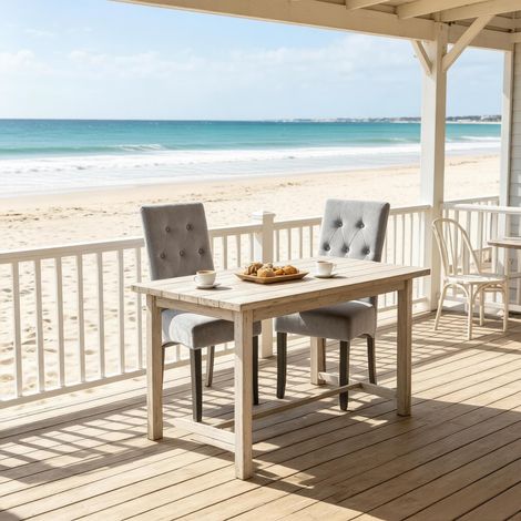 Set de 2 chaises de coiffeuse à dossier haut, pour chambre, cuisine et salle à manger (1/5)