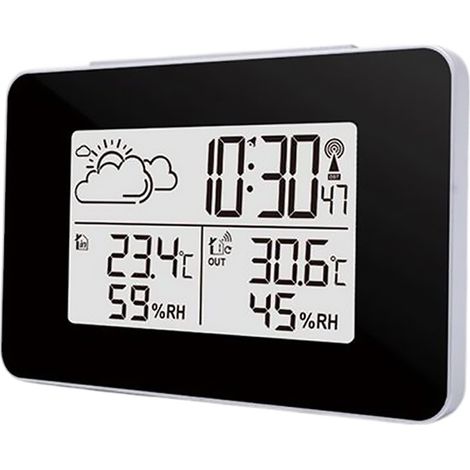 Station météo avec radio-réveil, thermomètre/hygromètre et capteur extérieur radio (1/5)